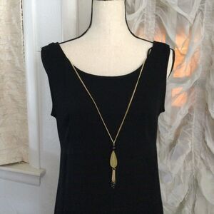Vintage Women Midi Dress Size 10P Black Sleeveless Made in USA
